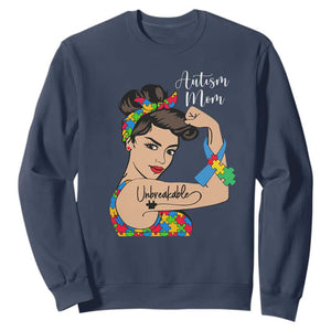 Autism Mom Sweatshirt Unbreakable Woman TS01 Navy Printyourwear