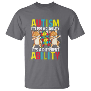 Dog Autism Awareness T Shirt It's Not A Disablity It's A Different Ability TS01 Charcoal Printyourwear