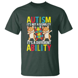 Dog Autism Awareness T Shirt It's Not A Disablity It's A Different Ability TS01 Dark Forest Green Printyourwear