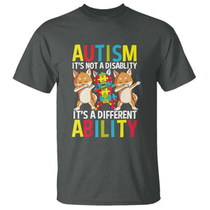 Dog Autism Awareness T Shirt It's Not A Disablity It's A Different Ability TS01 Dark Heather Printyourwear