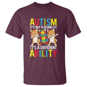 Dog Autism Awareness T Shirt It's Not A Disablity It's A Different Ability TS01 Maroon Printyourwear