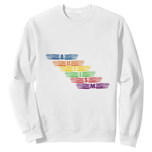 Embrace Autism Sweatshirt Love Support Spectrum Typography TS01 White Printyourwear