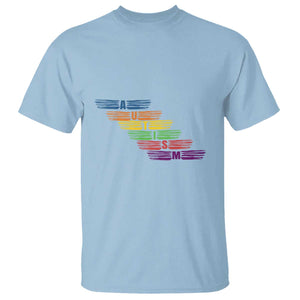 Embrace Autism T Shirt Love Support Spectrum Typography TS01 Light Blue Printyourwear