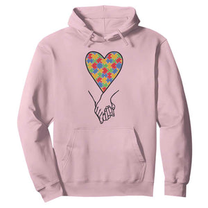 Heart Autism Awareness Hoodie Spectrum Puzzle Piece Together Love Support TS01 Light Pink Printyourwear