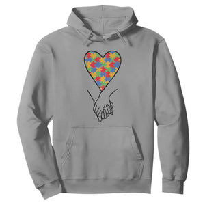 Heart Autism Awareness Hoodie Spectrum Puzzle Piece Together Love Support TS01 Sport Gray Printyourwear