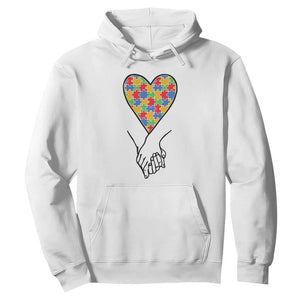 Heart Autism Awareness Hoodie Spectrum Puzzle Piece Together Love Support TS01 White Printyourwear