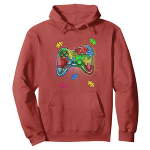 Autism Awareness Gamer Hoodie Video Game Control Puzzle Piece TS01 Red Printyourwear