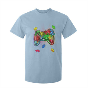 Autism Awareness Gamer T Shirt For Kid Video Game Control Puzzle Piece TS01 Light Blue Printyourwear