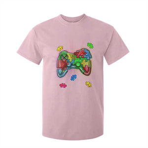 Autism Awareness Gamer T Shirt For Kid Video Game Control Puzzle Piece TS01 Light Pink Printyourwear