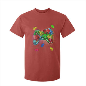 Autism Awareness Gamer T Shirt For Kid Video Game Control Puzzle Piece TS01 Red Printyourwear