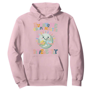Autism Acceptance Hoodie Everyone Communicates Differently Embrace Autism Be Kind TS01 Light Pink Printyourwear