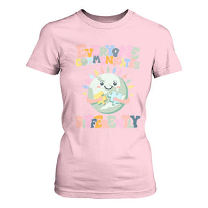 Autism Acceptance T Shirt For Women Everyone Communicates Differently Embrace Autism Be Kind TS01 Light Pink Printyourwear