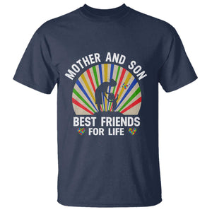 Autism Mom T Shirt Mother And Son Best Friends For Life Retro TS01 Navy Printyourwear