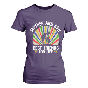 Autism Mom T Shirt For Women Mother And Son Best Friends For Life Retro TS01 Purple Printyourwear