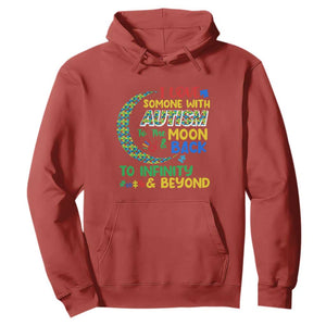 Embrace Autism Hoodie I Love Some With Autism To The Moon And Back To Infinity And Beyond Puzzle TS01 Red Printyourwear