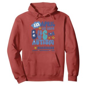 Autism Awareness Hoodie In April We Wear Blue Accept Understand Love TS01 Red Printyourwear