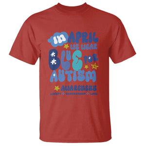 Autism Awareness T Shirt In April We Wear Blue Accept Understand Love TS01 Red Printyourwear