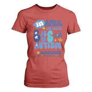Autism Awareness T Shirt For Women In April We Wear Blue Accept Understand Love TS01 Red Printyourwear