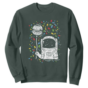 Astronaut Autism Sweatshirt TS01 Dark Forest Green Printyourwear
