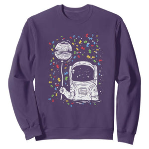 Astronaut Autism Sweatshirt TS01 Purple Printyourwear