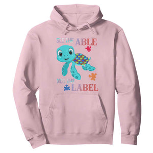 Turtle Autism Hoodie See The Able Not The Label Puzzle Pieces TS01 Light Pink Printyourwear