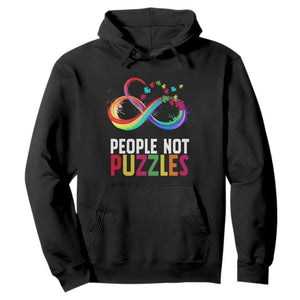 Autism Acceptance Hoodie People Not Puzzles Spectrum Infinity TS01 Black Printyourwear