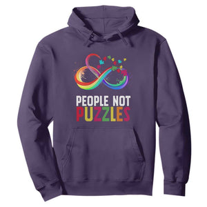 Autism Acceptance Hoodie People Not Puzzles Spectrum Infinity TS01 Purple Printyourwear
