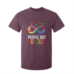 Autism Acceptance T Shirt For Kid People Not Puzzles Spectrum Infinity TS01 Maroon Printyourwear