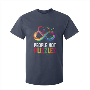 Autism Acceptance T Shirt For Kid People Not Puzzles Spectrum Infinity TS01 Navy Printyourwear