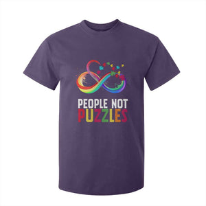 Autism Acceptance T Shirt For Kid People Not Puzzles Spectrum Infinity TS01 Purple Printyourwear