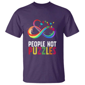 Autism Acceptance T Shirt People Not Puzzles Spectrum Infinity TS01 Purple Printyourwear
