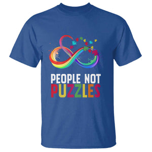 Autism Acceptance T Shirt People Not Puzzles Spectrum Infinity TS01 Royal Blue Printyourwear