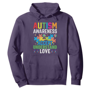 Autism Awareness Hoodie Accept Understand Love Spectrum Blue Ribbon TS01 Purple Printyourwear