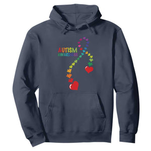 Heart Autism Awareness Hoodie Puzzle Heart Ribbon Support Accept TS01 Navy Printyourwear