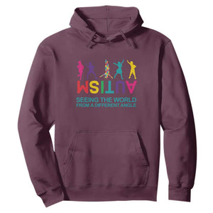 Proud Autism Hoodie Seeing The World From A Different Angle TS01 Maroon Printyourwear