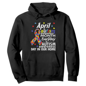 Autism Awareness Hoodie Everyday In Our Home Spectrum Puzzle Ribbon TS01 Black Printyourwear