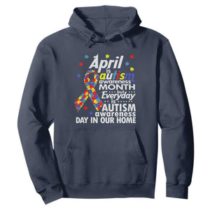 Autism Awareness Hoodie Everyday In Our Home Spectrum Puzzle Ribbon TS01 Navy Printyourwear