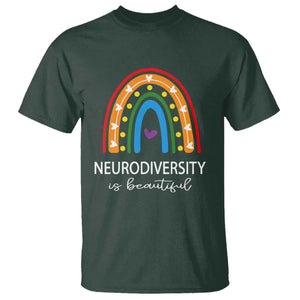 Heart Autism Awareness T Shirt Neurodiversity Is Beautiful TS01 Dark Forest Green Printyourwear