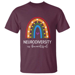 Heart Autism Awareness T Shirt Neurodiversity Is Beautiful TS01 Maroon Printyourwear
