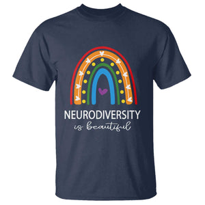 Heart Autism Awareness T Shirt Neurodiversity Is Beautiful TS01 Navy Printyourwear