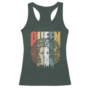 Black History Education Racerback Tank Top For Women Educated Strong Black Queen TS01 Dark Forest Green Print Your Wear