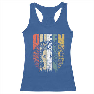 Black History Education Racerback Tank Top For Women Educated Strong Black Queen TS01 Royal Blue Print Your Wear