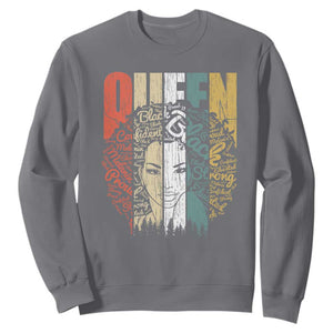 Black History Sweatshirt For Women Educated Strong Black Queen TS01 Charcoal Printyourwear