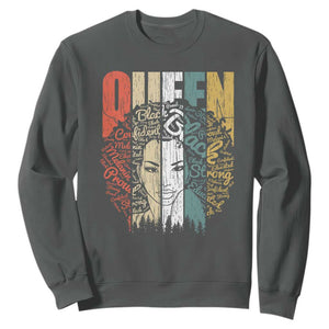Black History Sweatshirt For Women Educated Strong Black Queen TS01 Dark Heather Printyourwear