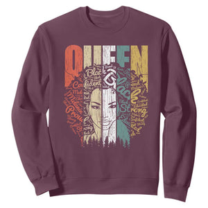 Black History Sweatshirt For Women Educated Strong Black Queen TS01 Maroon Printyourwear
