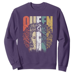 Black History Sweatshirt For Women Educated Strong Black Queen TS01 Purple Printyourwear