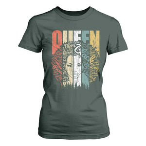 Black History Education T Shirt For Women For Women Educated Strong Black Queen TS01 Dark Forest Green Print Your Wear