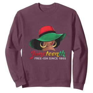 Juneteenth for Women Sweatshirt Celebrating Black Freedom Day 1865 TS01 Maroon Printyourwear