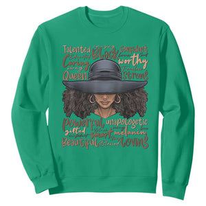 African Black History African American Ladies Juneteenth Sweatshirt TS01 Irish Green Printyourwear