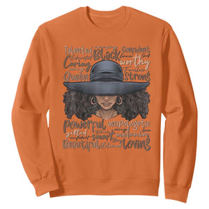 African Black History African American Ladies Juneteenth Sweatshirt TS01 Orange Printyourwear